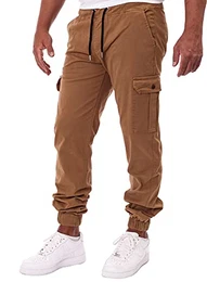 Chinohose Herren Jogging Jeans Chino Freizeithose Cargo-Hose Jogginghose RS-2084 Beige W31