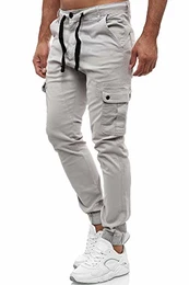 Italia Slim Fit Herren Stretch Chino Jeans Hose Denim 18525 (W32, Grau)