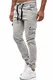 Tazzio Italia Slim Fit Herren Stretch Chino Jeans Hose Denim 18525 (W32, Grau)
