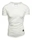 REPUBLIX Oversize Herren Vintage Crew-Neck Verwaschen T-Shirt Basic Rund-Ausschnitt Shirt R7 Weiß M
