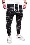 MT Styles Cargo Jogger-Jeans Hose RJ-3188 Camouflage Schwarz