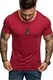 REPUBLIX Oversize Herren Slim-Fit T-Shirt Crew-Neck Basic Sommer Rundhals-Ausschnitt R19 Bordeaux M