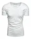 REPUBLIX Oversize Herren Brusttasche V-Neck Basic Sommer Slim-Fit T-Shirt V-Ausschnitt R6 Weiß M