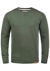 !Solid Trip O-Neck Herren Sweatshirt Pullover Pulli Mit Rundhalsausschnitt Und Fleece-Innenseite Climb Ivy Melange