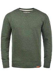!Solid Trip O-Neck Herren Sweatshirt Pullover Pulli Mit Rundhalsausschnitt Und Fleece-Innenseite, Größe:M, Farbe:Climb Ivy Melange (8785)