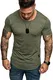 REPUBLIX Oversize Herren Slim-Fit T-Shirt Crew-Neck Basic Sommer Rundhals-Ausschnitt R21 Khaki M