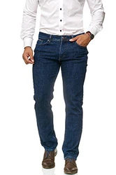 BARBONS Herren Jeans Regular-Fit Stretch Business Freizeit Hochwertige Jeans-Hose Blau