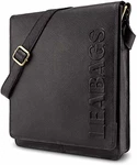LEABAGS London Leder-Umhängetasche Laptoptasche Messenger Bag Violett