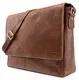 LEABAGS Oxford Umhängetasche Leder Laptoptasche 15 Zoll aus echtem Büffel-Leder im Vintage Look, (LxBxH): ca. 38x10x31 cm - WesternBraun