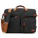 CoolBELL umwandelbar Aktentasche Messenger Bag Umhängetasche 17.3 Inch Laptop Tasche Business Backpack Multifunktions Reise Rucksack Notebook Schultertasche Passend für Herren/Damen(Canvas Schwarz)