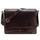 LEABAGS Messenger Bag, Oxford Echtleder Umhängetasche Herren Ständiger Begleiter, Leder Laptoptasche bis 15 Zoll Ausreichend Platz, Umhängetasche mit Schultergurt Begleiter Zur Arbeit