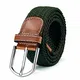 Stoffgürtel Stretchgürtel geflochten und elastisch Gürtel für Damen und Herren Länge 100 cm bis 130 cm grün