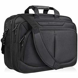 Laptop Tasche 17,1 Zoll Business Aktentasche Passt Bis Zu 17 Zoll Wasserabweisend Computer Tasche Umhängetasche Erweiterbar Schultertasche für Schule/Reisen/Frauen/Männer-Schwarz MEHRWEG