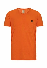 Herren T-Shirt Casual Leichter V-Ausschnitt Baumwolle Urban Style Blau M