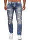 Red Bridge Herren Jeans Hose Destroyed Denim Röhrenjeans RB-157S Blau W32 L32