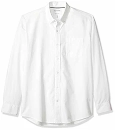Herren-Oxford-Shirt, Langarm, reguläre Passform, unifarben, Weiß (White Whi), XL