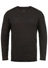 Lino Herren Strickpullover Feinstrick Pullover mit Rundhalsausschnitt aus 100% Baumwolle, Größe:M, Farbe:Java (70062)