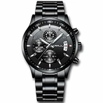 CRRJU Herren Uhr Chronographen Armbanduhr Business Analog Quarzuhr mit Kalender 