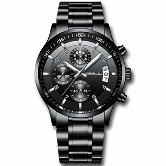CRRJU Herren Uhr Chronographen Armbanduhr Business Analog Quarzuhr mit Kalender
