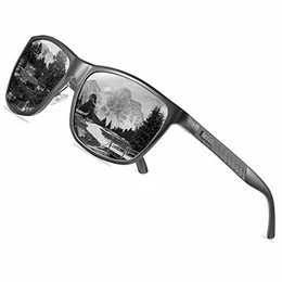 Rechteckigen polarisierten Metallrahmen Sonnenbrille Outdoor-Brille für das fahren 8200 (Gunmetal)
