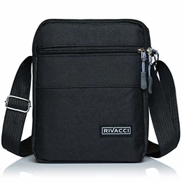 Umhängetasche Schultertasche für Herren, Damen und Jungen, Kuriertasche aus Canvas, Herrentasche für Tablet, Messenger Bag für Tägliches Leben Reise, Crossbody Shoulder bag Schlichtes Schwarz