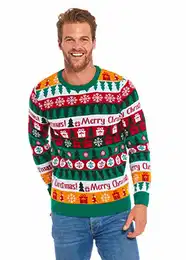 Hässlicher Weihnachtspullover, Unisex Lustiger Chunky Fair Isle Gestrickter Festlicher Pullover für Party Das Gefühl von Färbe Mich Weihnachten M
