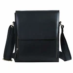 Leathario Herren Umhängetasche Messger Bag Schwarz