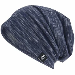 Herren Slouch Hollow Mütze Thin Sommer Cap Strickmützen Beanie Skullcap (Multi-Blau)