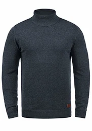 Latif Herren Rollkragenpullover Pullover Strickpullover mit Rollkragen, Größe:M, Farbe:Navy (70230)