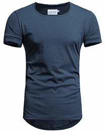 Herren Kurzarm Rundhals Basic Oversize Slim Fit T-Shirt in vielen Farben (M, Himmelblau)