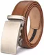 Nelbons Herren Gürtel Ratsche Automatik Gürtel für Männer 35mm Breit Ledergürtel, Braun No:2, (130cm/Geeignet für 28 -44  taille)