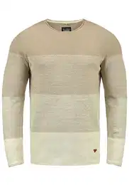 Blend Benno Herren Strickpullover Feinstrick Pullover Mit Rundhalsausschnitt Aus 100% Baumwolle, Größe:XXL, Farbe:Beige Brown (71509)