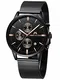 Herren Uhren Männer Militär Sport Wasserdicht Chronograph Schwarz Edelstahl Mesh Armbanduhr Mann Mode Leuchtende Datum Analoge Uhr