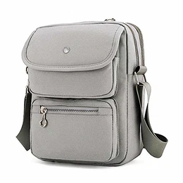 JOSEKO Damen Schultertasche Outdoor Wasserdicht Umhängetasche Große Kapazität Leicht Crossbody Taschen Messengertasche Henkeltasche für Reisen Sport Ausflug Arbeit Grau 01