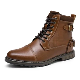 Herren Motorrad Stiefel Motorradschuhe Herren Schnürstiefel Boots Kunstlederstiefel Chukka Boots Zipper Closure Biker Boots Herren,Size 41,Kamel,Philly_10