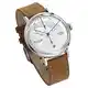 FEICE Herren Analog Uhr Mechanische Automatikwerk mit Gewölbtes Glas Kalender Armbanduhren - FM202 (Braun Lederband)