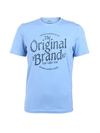 Herren Crew-Neck T-Shirt Summer Print, Größe:M, Farbe:Soft Charming Blue (6356)