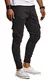 Leif Nelson Herren Hose Jeans Stretch Jeanshose Chino Cargo Chinohose Jogger Freizeithose Stretch Slim Fit LN9285; W32L32, Schwarz