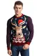 Herren Weihnachtspullover Unisex Hässliche Pulli Lustig Strickpullover Ugly Weihnachtspulli - Rentier & Weihnachtsmann & Schneemann,BlauA Leuchten Weihnachten,L