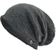 VECRY Herren Slouchy Stricken Übergroße Beanie Skull Caps Künstlerische Hüte (Plaid-Grau)