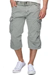 Indicode Herren Nicolas Check 3/4 Cargo Shorts Lt Grey
