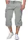 Indicode Herren Nicolas Check 3/4 Cargo-Shorts inkl. Gürtel   Herrenshorts aus Baumwolle Lt Grey XXL