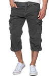 Indicode Herren Nicolas Check 3/4 Cargo Shorts Raven