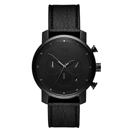 Herren Chronograph Quarz Armbanduhr mit Lederarmband D-MC02-BLBL