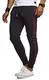 Leif Nelson Herren Hose Jogginghose Freitzeithose Trainingsanzug Fitness Trainingshose Chino Slim Fit LN8000; M; Schwarz