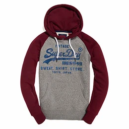 Herren Sweat Shirt Store Raglan Hood Pullover, Grau (Phoenix Gry Grit/Brght Berry Grit Vq6), X-Small
