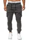 Code47 Herren Chino Jogg Jogger Jeans Slim Fit Cargo Stretch W29-W38 Anthrazit W32 L32