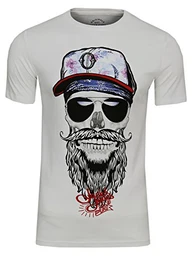 JACK & JONES Herren T-Shirt Support Tee Crew Neck Skull Totenkopf Schädel Print, (Cloud Dancer,M)