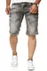 Redbridge Jeans-Shorts für Herren Denim Bermuda Used Look Kurze Hose Grau W31