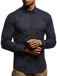 Herren weißes Hemd Slim Fit Langarm Schwarzes Männer Stretch Kurzarmhemd Freizeithemd Jungen Langarmshirt Langarmhemd Business Hochzeit Freizeit Kurzarm LN3430 Dunkel Blau Medium